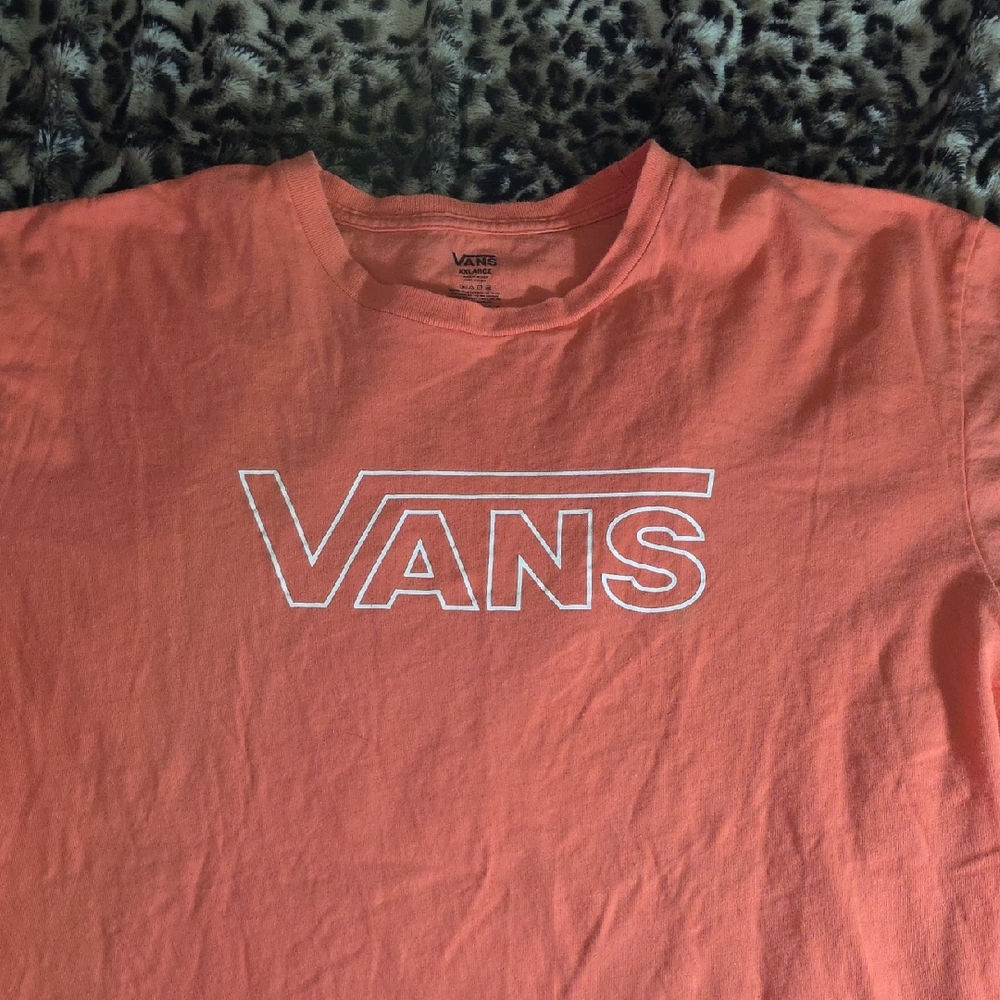 Vans Coral T-Shirt with White Logo Size XXL